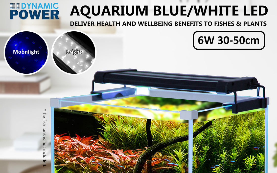 6W Aquarium Blue White LED Light for 30-50cm Tank by Dynamic Power