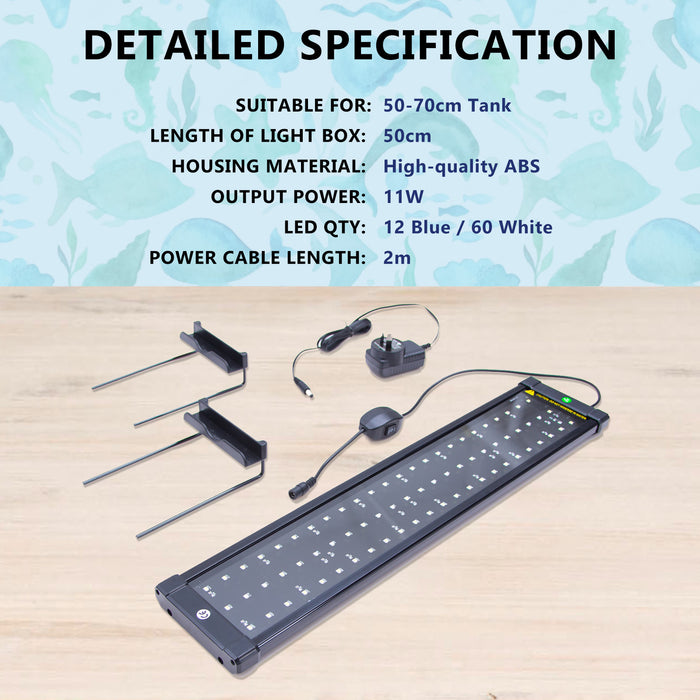 11W Aquarium Blue White LED Light for 50-70cm Tank by Dynamic Power