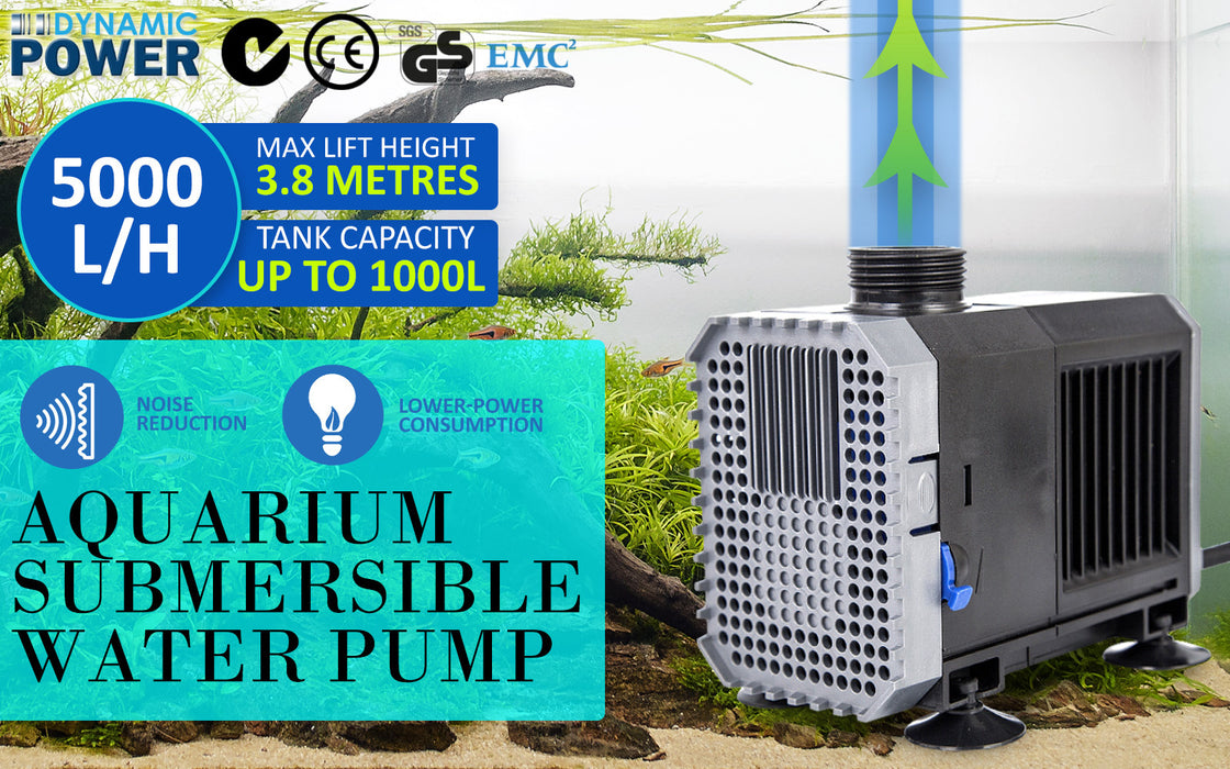 Submersible Aquarium Water Pump 5000L/H 80W 3.8m by Dynamic Power