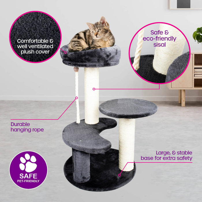 65cm 3 Level Cat Scratching ToweCosy Bed| Cat House Scratch Climb