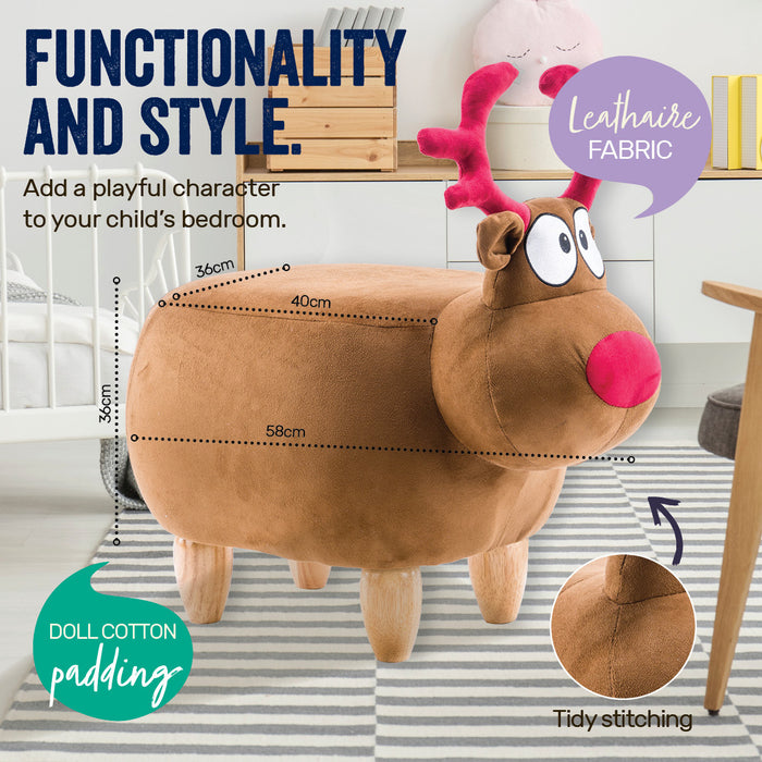 Funzee Premium Kids Animal Stool | Cute Raindeer Childrens Seating Stool