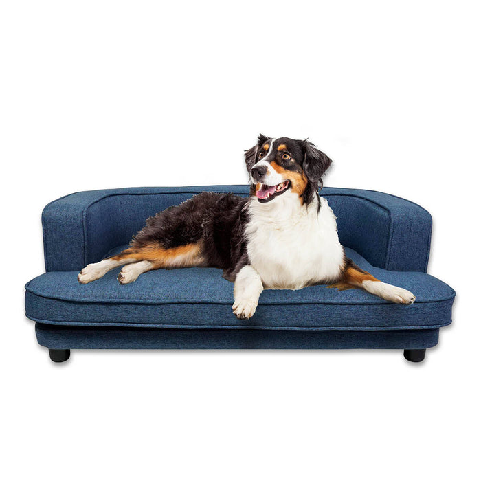 98cm Luxury Washable Pet Chair Fabric Bed | Stylish Sturdy Pet Sofa Bed Dog or Cat - Blue