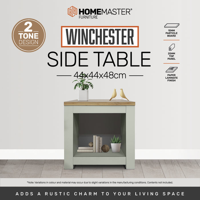 Centrum 48cm Two Tone Winchester Side Table | Modern Sleek Coffee Table