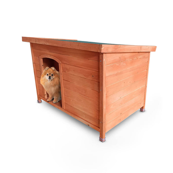 116cm Timber Dog A Frame Kennel  | Weather Resistant Wooden Dog House