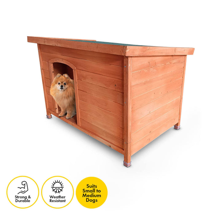 116cm Timber Dog A Frame Kennel  | Weather Resistant Wooden Dog House