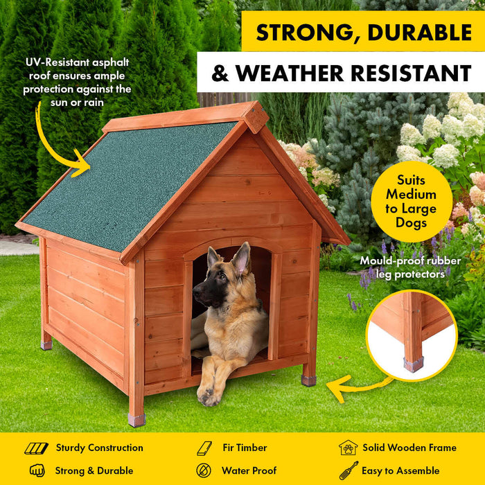 103cm Timber Dog A Frame Kennel  | Weather Resistant Wooden Dog House