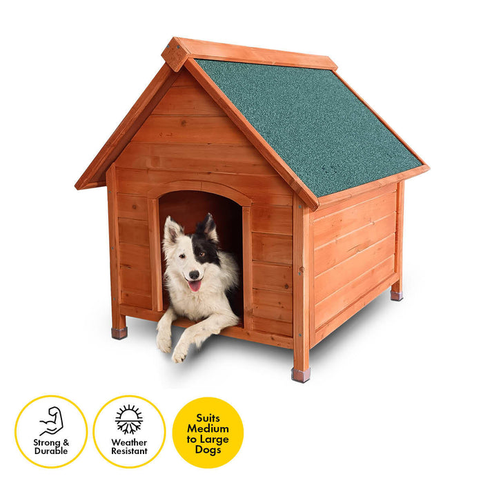 103cm Timber Dog A Frame Kennel  | Weather Resistant Wooden Dog House