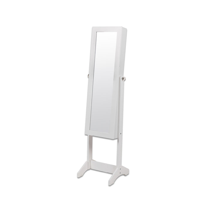 Domus 140cm Full Length Adjustable  Mirror Jewellery Cabinet in White