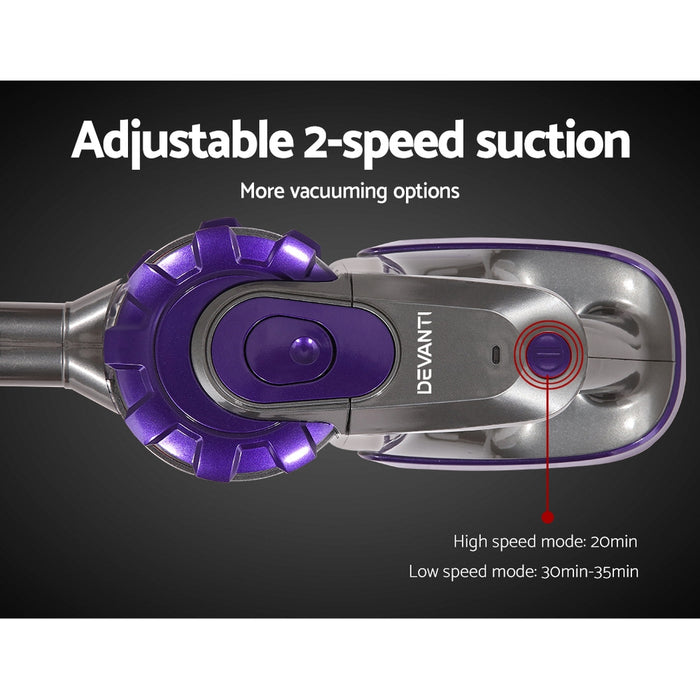 2-Speed with Headlight 150W Stick Handstick Vacuum Cleaner | Purple Cordless Vacuum Cleaner