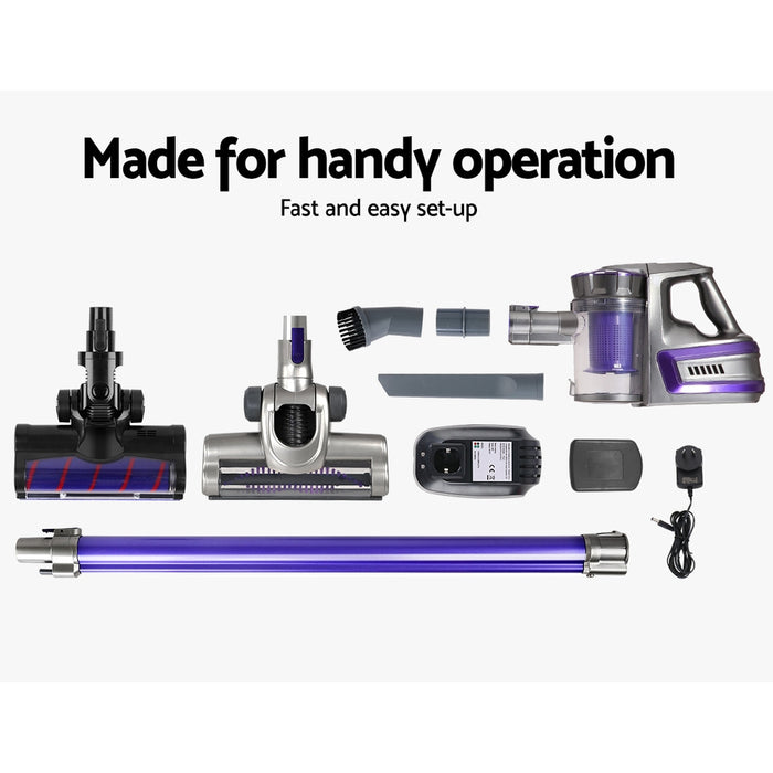 2-Speed with Headlight 150W Stick Handstick Vacuum Cleaner | Purple Cordless Vacuum Cleaner