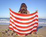 Ramesses Extra Large Soft Absorbant Beach Towel 100% Egyptian Cotton 100 x 180cm | 5 Colours Beach Towels One / Red Stripe Ontrendideas Bed and Bath