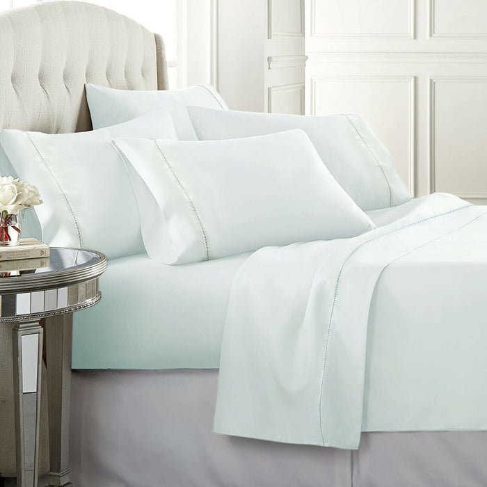 Elite 1500TC 100% Supreme Egyptian Cotton Sheet Set | MQ MK | Complete Set with Flat Sheet | 7 Sizes - 8 Colours Bed Sheets Single / Ice Blue Ontrendideas Bed and Bath