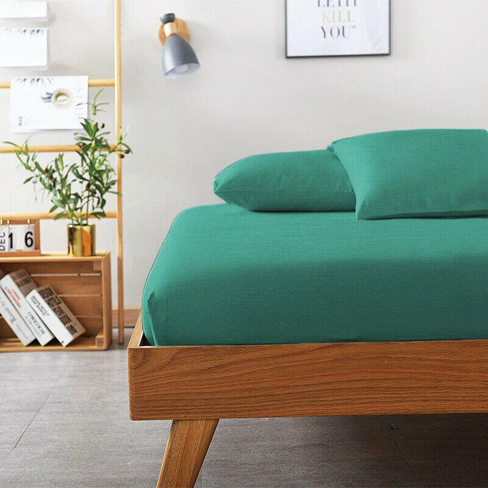 2000TC Bamboo Cooling FITTED Sheet Set | Fitted Sheet + Pillowcases | HypoAllergenic Ramesses Sheets | MQ MK Sizes | 7 Sizes - 9 Colours Bed Sheets Single / Teal Ontrendideas Bed and Bath