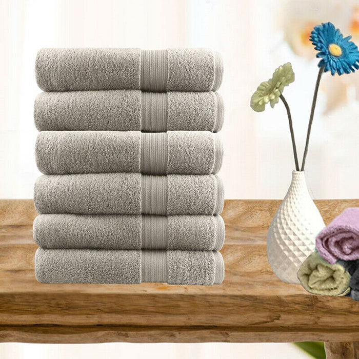 6pc 100% Ultra Soft Cotton Face Washer Set or Hand Towel Set Fine Hotel Quality | 7 Colours