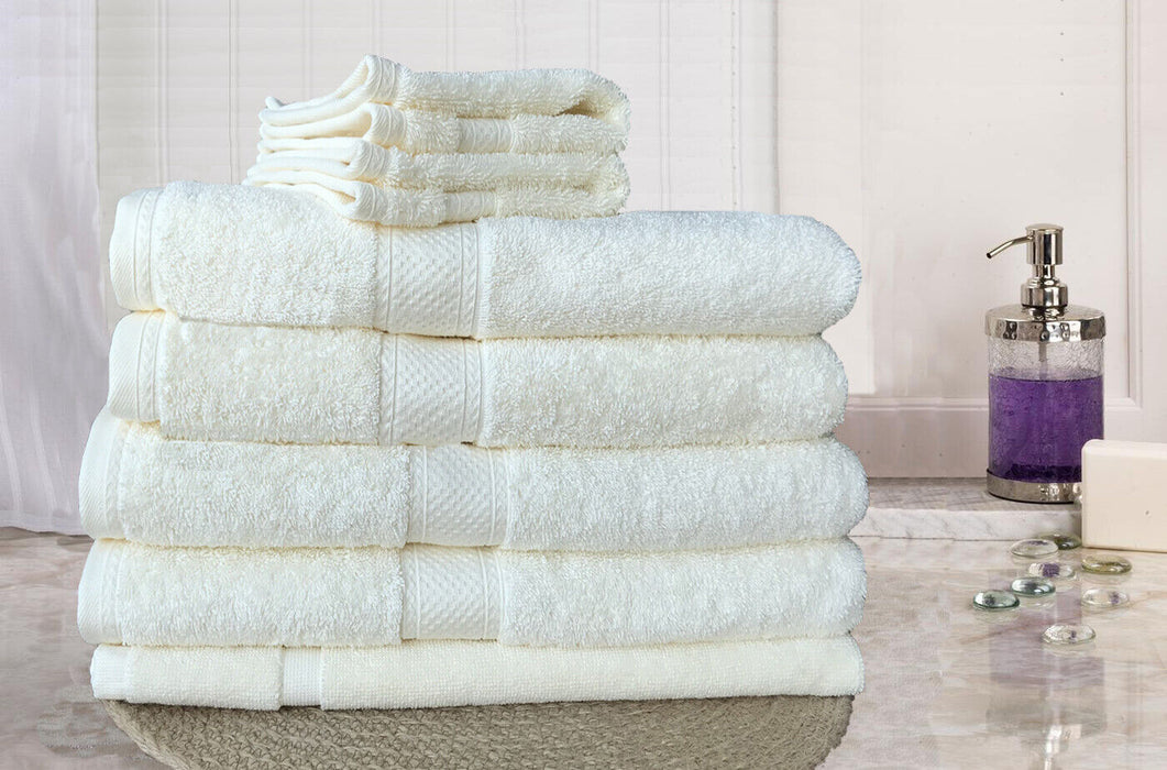 Nuvola 100% Premium Certified Egyptian Cotton Large Bath Towel Set | 7 or 14pc Sets - 10 Colours