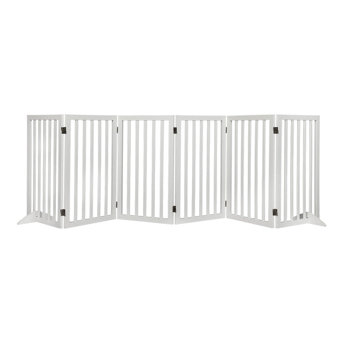 Pawzee Extra Tall 80cm High White Wooden Pet Gate | Foldable Stable Dog Fence Safety Stairs Gate in 3 Sizes