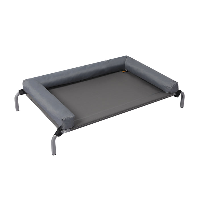 Pawzee Elevated Pet Bed | Dog Puppy Cat Raised Trampoline Hammock in Grey Medium