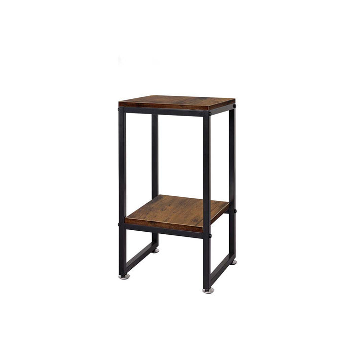 Natura 60cm 2 Tier Wooden Metal Plant Stand | Flower Pot Shelves and Stand in Metal Oak