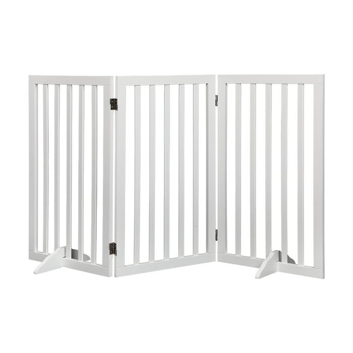 PaWz Wooden Pet Gate Dog Fence Safety Stair Barrier Security Door 3 Panel Large