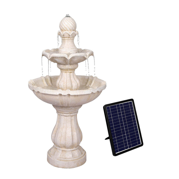 Classic 98cm Solar Water Fountain | Ourdoor Bird Bath Water Feature in White