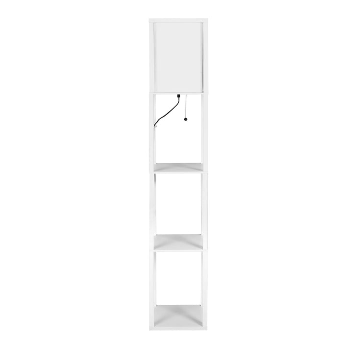 Premium LED Floor Lamp with Storage Shelves in White