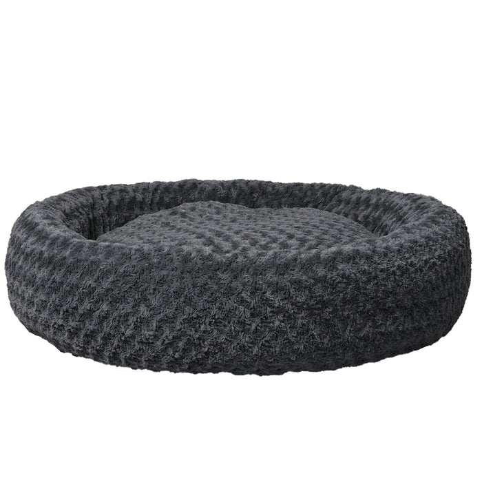 Pawzee Calming Dog Bed | Warm Soft Plush Sofa Pet Bed Cat Cave in Dark Grey XXL