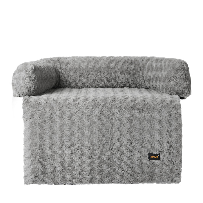 Pawzee Two in One Comfy Sofa and Cover Pet Bed | Cotton Filled Dog Bed - Grey XL