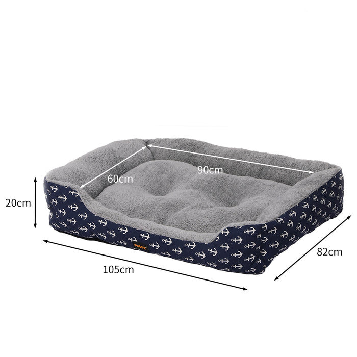 Pawzee Artso Soft Comfy Sofa Pet Bed | Cotton Filled Dog Bed - Navy XXL