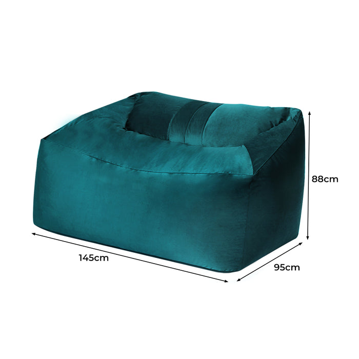 Ottoman Bean Bag Chair Cover Soft Velevt Home Game Seat Lazy Sofa 145cm Length