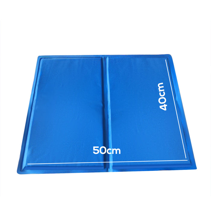 Pawzee Cool Gel Waterproof Pet Bed Mat | Self Cooling Dog Bed | Blue 50x40cm