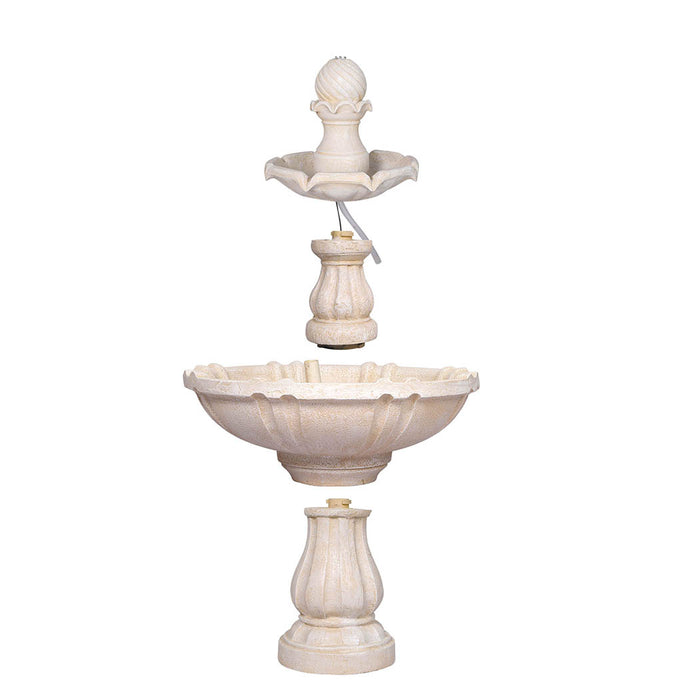 Classic 98cm Solar Water Fountain | Ourdoor Bird Bath Water Feature in White