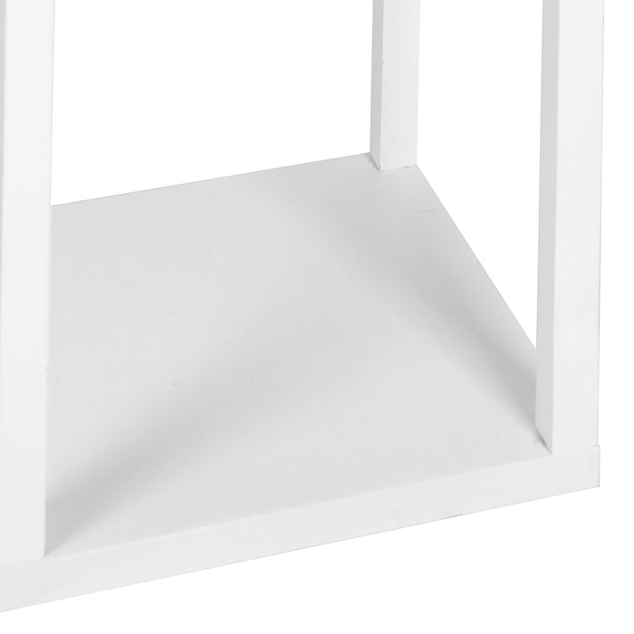 Premium LED Floor Lamp with Storage Shelves in White