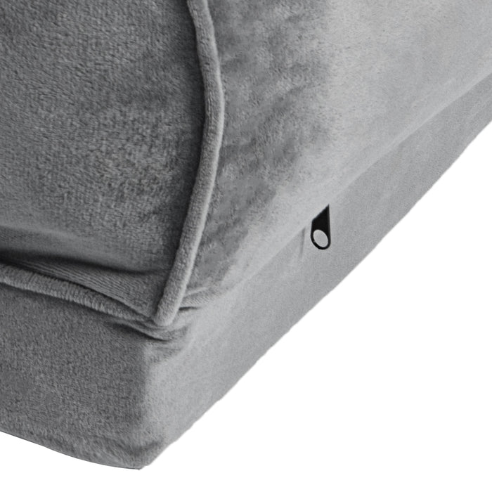 Pawzee Pet Bed Sofa | Velvet Sofa Dog Bed Grey XXL