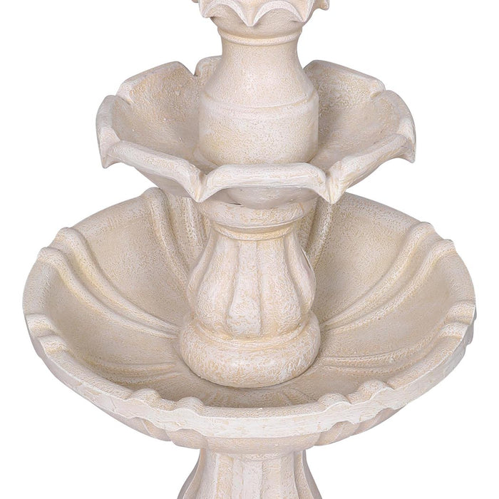 Classic 98cm Solar Water Fountain | Ourdoor Bird Bath Water Feature in White