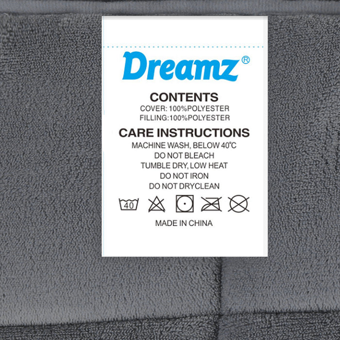 DreamZ Quilt Doona Comforter Blanket Velvet Winter Warm Super King Bedding Grey