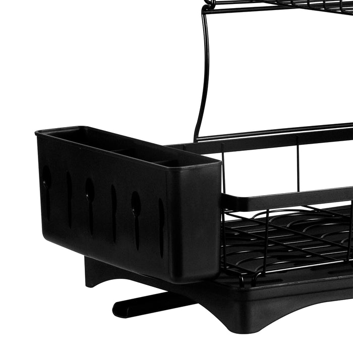 2 Tier Black High Quality Dish Drying Rack | Detachable Dish Drainer Unit