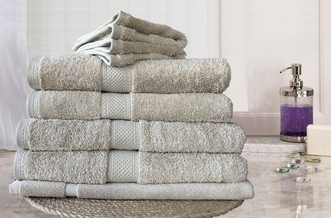 Nuvola 100% Premium Certified Egyptian Cotton Large Bath Towel Set | 7 or 14pc Sets - 10 Colours