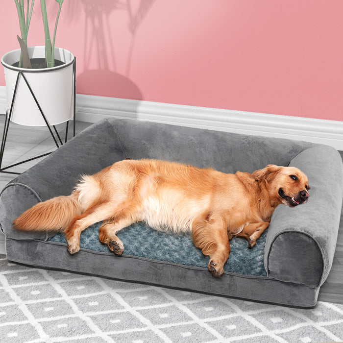 Pawzee Pet Bed Sofa | Plus Deluxe Sofa Dog Bed Grey XXL