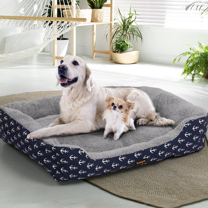 Pawzee Artso Soft Comfy Sofa Pet Bed | Cotton Filled Dog Bed - Navy XXL