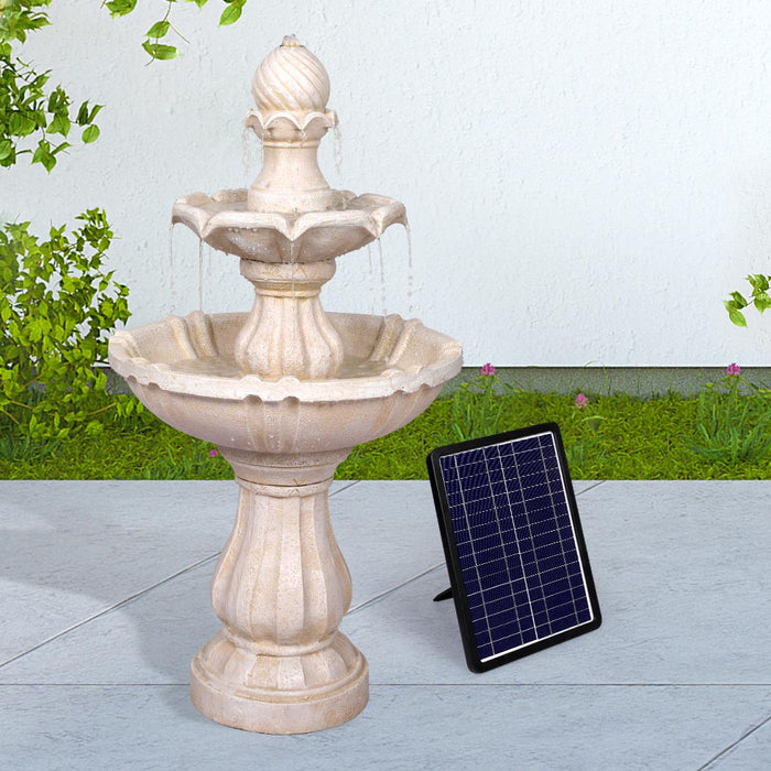 Classic 98cm Solar Water Fountain | Ourdoor Bird Bath Water Feature in White