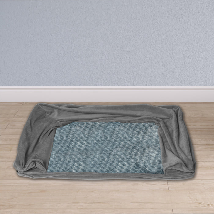 Pawzee Pet Bed Sofa | Velvet Sofa Dog Bed Grey XXL