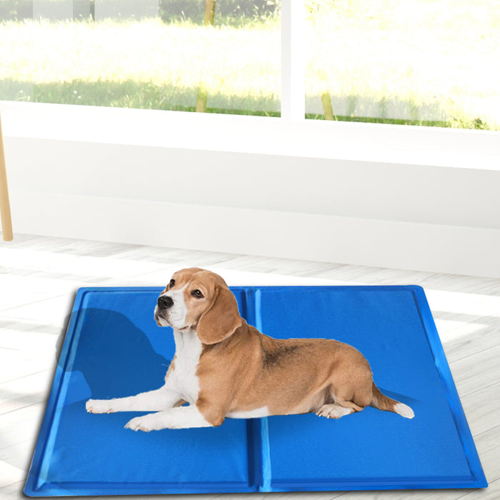 Pawzee Cool Gel Waterproof Pet Bed Mat | Self Cooling Dog Bed | Blue 50x40cm