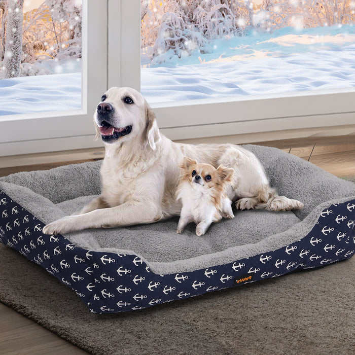 Pawzee Artso Soft Comfy Sofa Pet Bed | Cotton Filled Dog Bed - Navy XXL