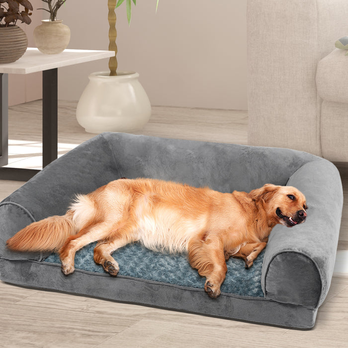 Pawzee Pet Bed Sofa | Plus Deluxe Sofa Dog Bed Grey XXL