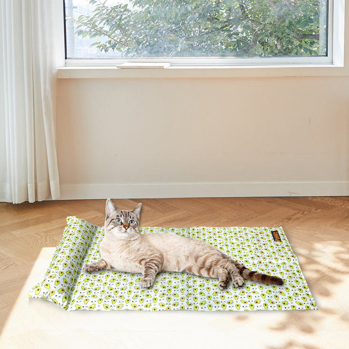 Pawzee Cool Gel Waterproof Pet Bed Mat | Self Cooling Cat Bed | Avocado Small