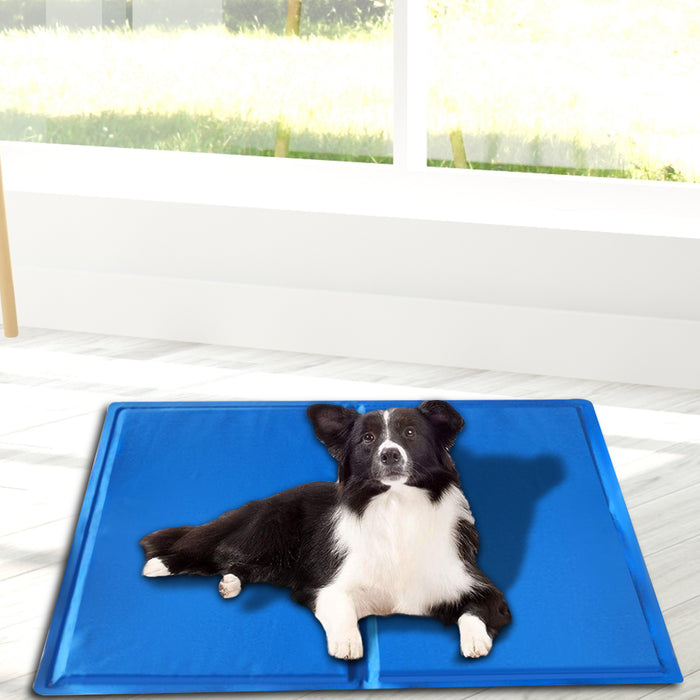 Pawzee Cool Gel Waterproof Pet Bed Mat | Self Cooling Dog Bed | Blue 65x50cm