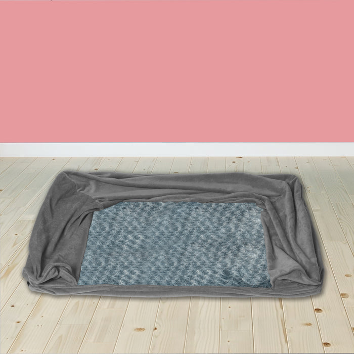 Pawzee Pet Bed Sofa | Velvet Sofa Dog Bed Grey XXL