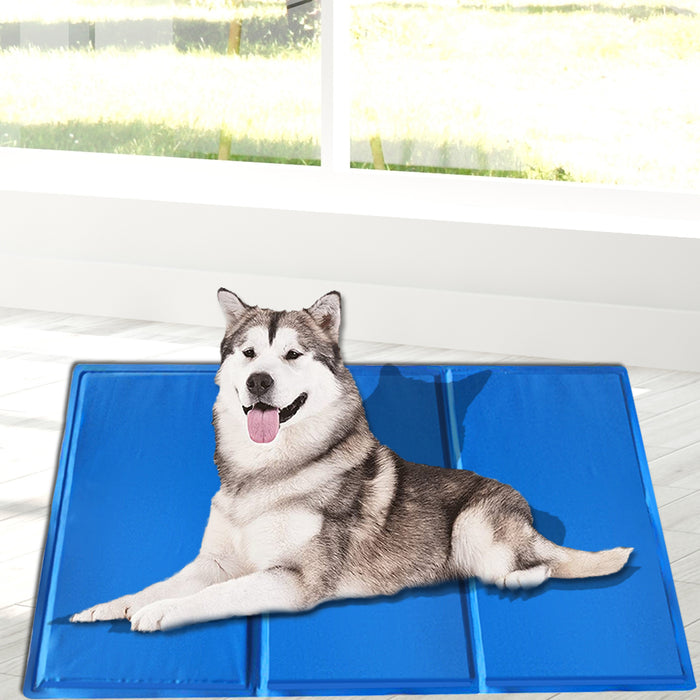 Pawzee Cool Gel Waterproof Pet Bed Mat | Self Cooling Dog Bed | Blue 90x60cm