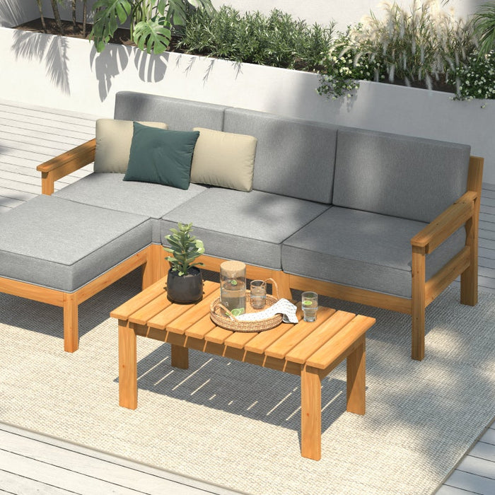 Playa Bonita Wooden Outdoor Lounge Set | Flexi Layout Modern Outdoor Patio Furniture Set | 4-7 Seater Options