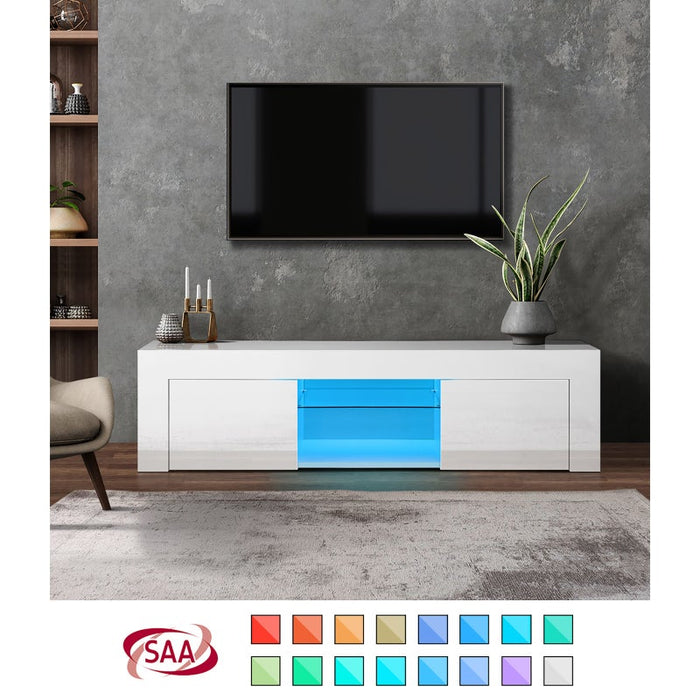 Sansi LED 16 Light TV Cabinet 130cm Entertainment Unit | Hi Gloss TV Unit Stand | 2 Colours